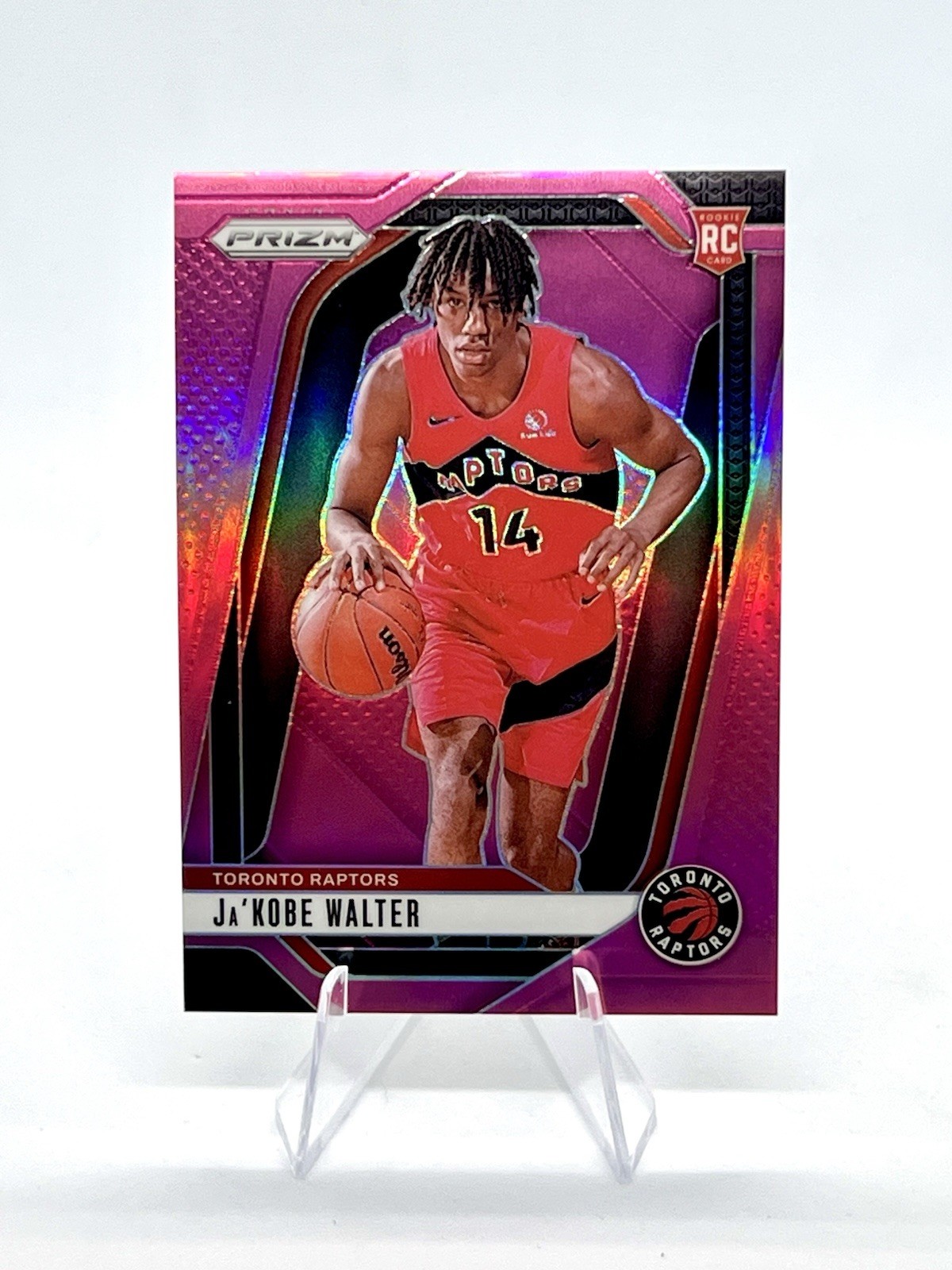 Ja’Kobe Walter 2024-25 Panini Prizm RC Pink Prizm /249 #223 Raptors