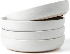 famiware Milkyway 33 oz Bowl Set, Pasta Bowls Set of 4, Salad 4 pcs, White 