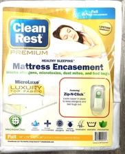 Full New Mattress encasement CleanRest Block allegerns, dust mites and bed bugs