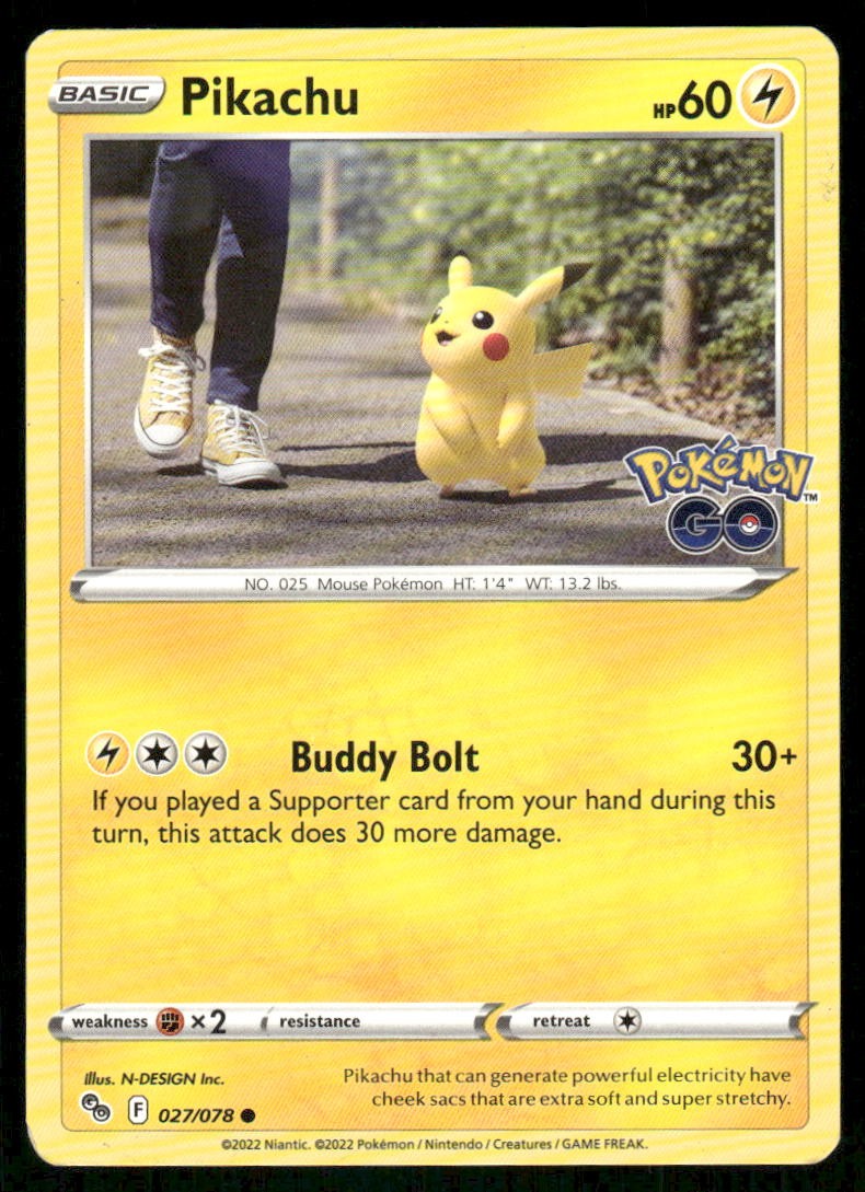 Pikachu 2022 Sword & Shield: Pokemon GO #27/78 Base Price Guide