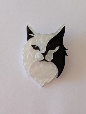 Ausgefallene Acryl Katzenbrosche