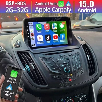 RRRRADIO Radio Coche 32G Android 15 Para C-Max Ford Kuga 2012-2018 Escape 2013-2019 GPS WIFI