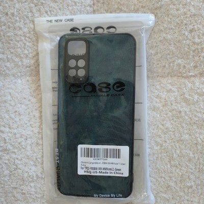 Xiaomi Redmi Note 11 Case Dark Green TPU Slim Cover + Adhesive Grip New