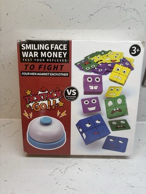 Lächelndes Gesicht Kriegsgeld Gesicht wechselnder Würfel Spiel Tick Tack Go Alter 3+ versiegelt