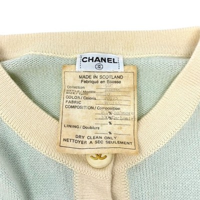CHANEL Vintage 94C CC Button Trimmed Cashmere Cardigan Knit Top