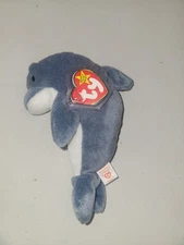 Ty Beanie Baby - ECHO the Dolphin (6 Inch) NEW MWMTs Plush Stuffed Animal Toy