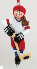 ICE HOCKEY GIRL Personalized Christmas Tree Ornament
