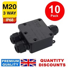 10x 3 Way Outdoor Waterproof Junction Box Case Underground Cable Wire Connector