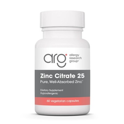 Allergy Research Group Zinc Citrate - Delivers 25 mg 60 Count (Pack of 1)