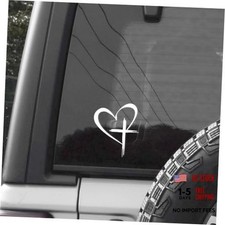 Love Cross Sticker Decal, Faith Hope Love Heart Cross Stickers Car Bumper White