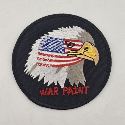  War Paint Eagle American Flag Embroidered Patch Patriotic Military Style 3.5''