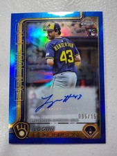 Logan Henderson 2025 Topps Chrome Update Rookie Auto Blue Parallel #095/150 RC