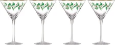 Lenox 893570 Holiday Decal 4-Piece Martini Glass Set, 8 Ounces, Red & Green 