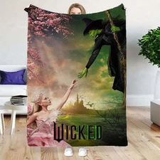 Green Witch Magic Flannel Blanket – Fantasy Musical Style Gift