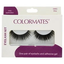 Colormates Eyelash Kit One Pair with Adhesive Gel DIVA #53002
