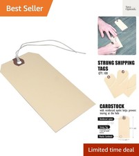 Blank Shipping Tags with String, 100 Tags 4 3/4" X 2 3/8", Manila Card Stock ...