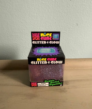 NeeDoh Nice Cube Glitter and Glow Nee Doh Squishy Glowing Nice Cube PURPLE