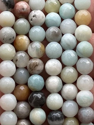 Regenbogen Amazonit Perlen facettiert Rund 60 Stück 6 mm Edelstein Kristall DIY - Bild 1 von 4