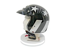 TORC T-50 3/4 Retro Motorcycle Helmet Gloss Black Captain Size XXL -T5005CAP26