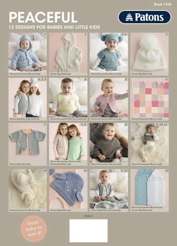 Peaceful Patons' Pattern Book #1104 Baby & Toddler Designs to Knit & Crochet - image 2 of 4