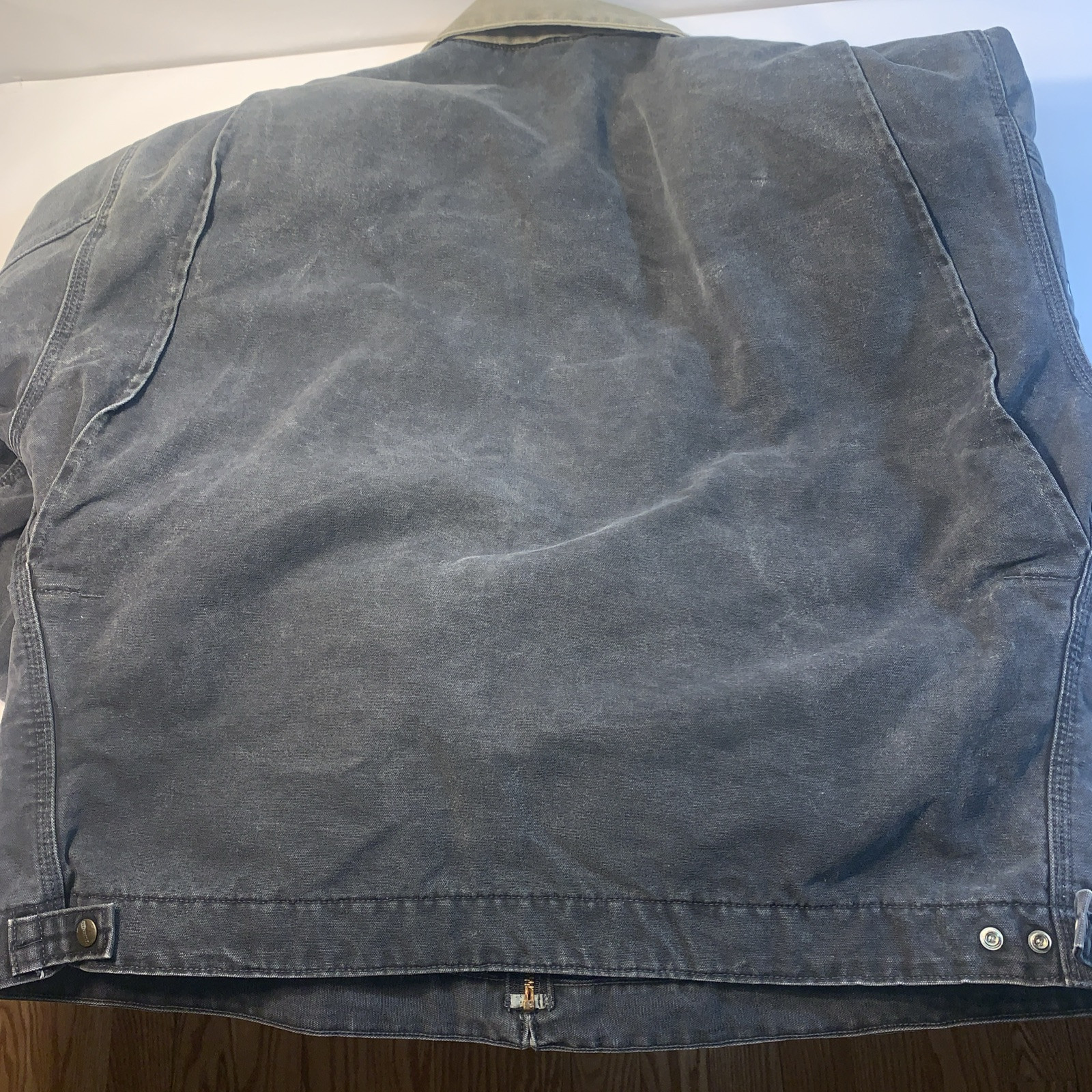 Vintage USA Carhartt Detroit Jacket J97 Petrol Size 2XL Faded Blanket Trucker thumbnail 11