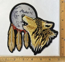 Howling Wolf Moon Native American Iron On 6” Patch Biker Motorcycle Indian