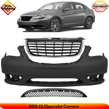 Front Bumper Cover Paintable & Grille Assembly Kit For 2011-2014 Chrysler 200
