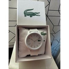 Lacoste White Silicone Strap Watch White Dial Unisex NWT Box Included