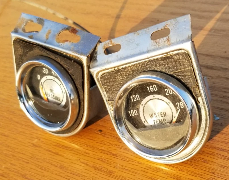 Vintage Gauges Oil Pressure Water Temperature Ford Chevy Mopar Pontiac - Image 2 of 4