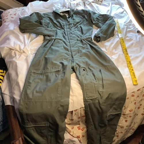 [RARE] VTG 70,S VIETNAM ERA HBT FLIGHT SUIT COVERALLS MILITARY FIRE RESIST 40R