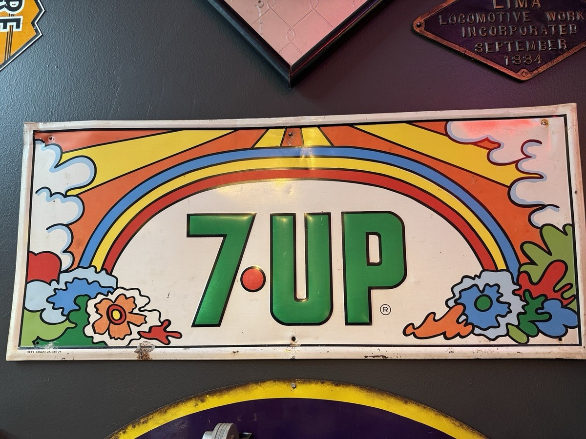 1969年　セブンアップ　Uncola 看板　ピーターマックス　メタルサイン Embossed Metal Vintage 7up Sign-Peter Max in | eBay