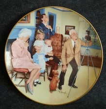 Family Portrait By Michael Hagel Plate #32171 1985 24K Gold Band Gorham
