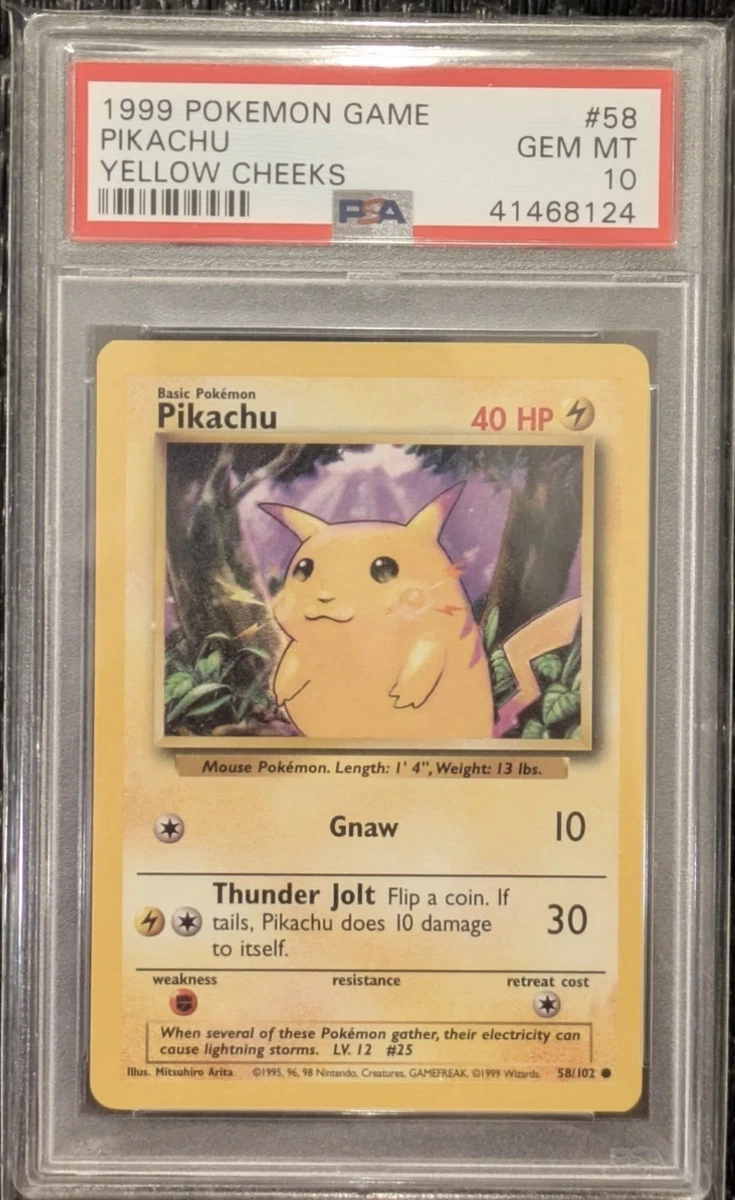 Pokémon TCG Base Set Pikachu Grade 10 Individual Collectible Card