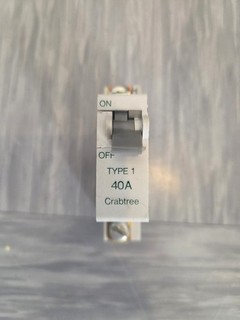 Crabtree SB6000 MCB 40 Amp Single Pole Breaker Type 1 40A 610/40