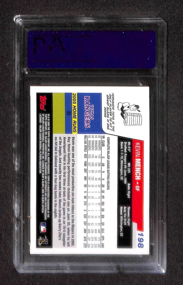 2006 Topps #198 KEVIN MENCH PSA 10 GEM-MT 12566537 - Image 2 of 3