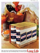 Vintage 1963 Advert Ind Coope's 'LONG LIFE' Original Beer Print Ad Ephemera