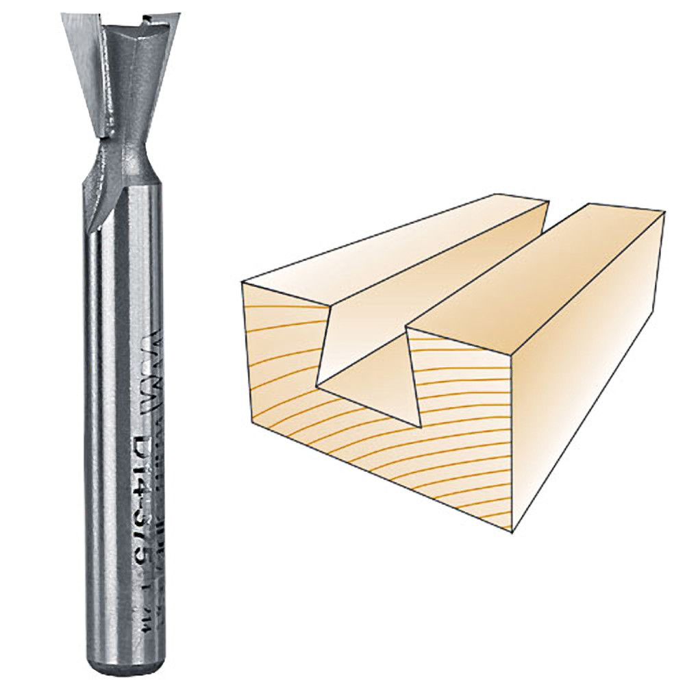 Whiteside D14-375 14° Dovetail Bit 1/4"SH, 3/8"LD, 3/8"DOC