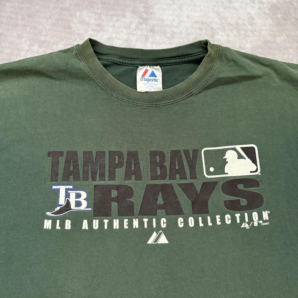 Vintage Tampa Bay Rays Shirt Mens XL Green MLB Baseball Majestic 2007 Tee - Image 2 of 4