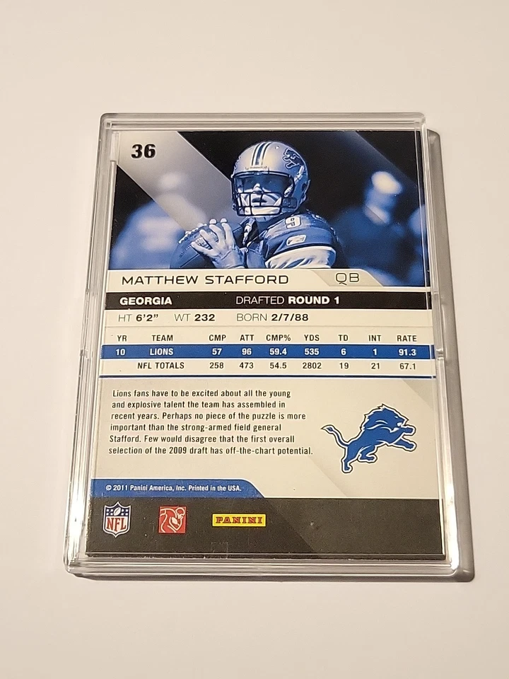 马修·斯塔福德手工签名亲笔签名 2011 帕尼尼绝对纪念品频谱 #36 — 第 2/4 张图片