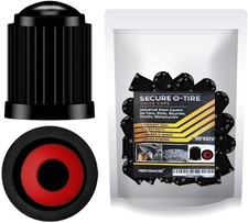 30 Black Tire Valve Stem Caps With Rubber O-rings Universal Fit Color Black