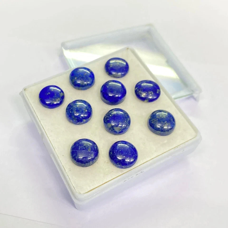 AAA+ Natural Lapis Lazuli Cabochon Round Shape Loose Gemstone - Image 3 of 4