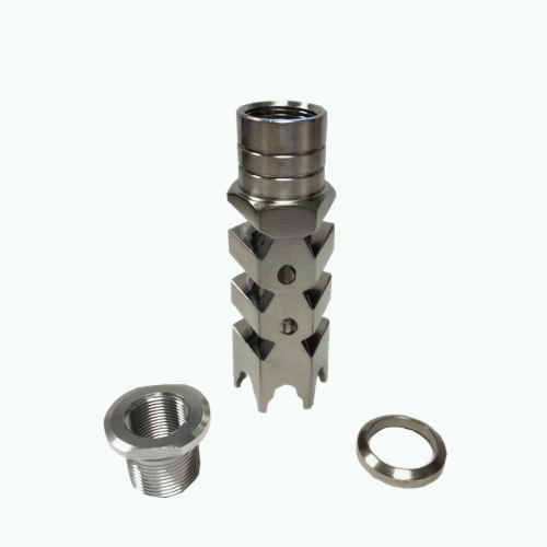 Stainless Stee Shark 1/2x28 Thread Muzzle Brake With Thread Converter ...