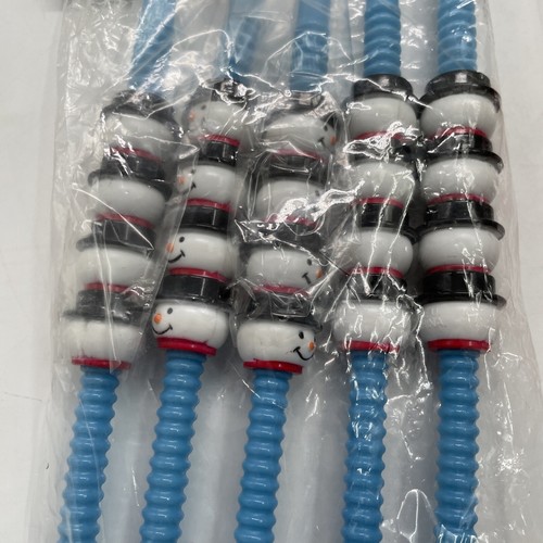 Vintage Frosty Fun Straws Christmas Straws Sealed Santa Snowman 2 Packs 10 NOS - Picture 3 of 8