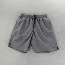 Nike Brief Lined Board Shorts Men's Gray Swim Trunks Size L All Over Print