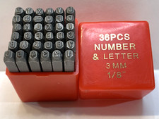36pcs 1/8" 3MM Letter  Number Stamp Punch Set Hardened Steel Metal Wood Leather