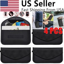 4 X Faraday Bag Cell Phone Wallet Blocker RFID Signal Blocking Shielding Pouch