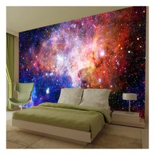 Papier peint space galaxie étoiles planètes photo chambre enfant maison poster déco