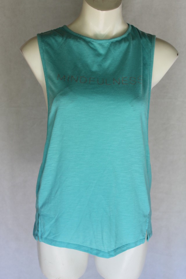 SIZE 12 WORKOUT AQUA BLUE OPEN BACK RACER SINGLET TANK TOP POST 5+ FREE