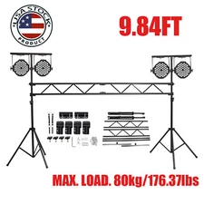 9.84FT Portable DJ Lighting Truss / Stand with T-Bar Trussing Stage System Metal