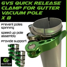 Quick Release Gutter Vacuum Pole Clamp x 8 For Aluminium Cleaning Pole Sections